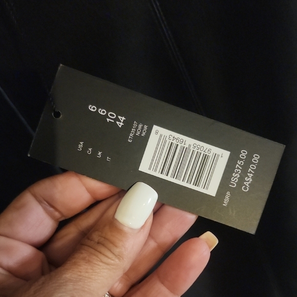 Elie Tahari Noir Faux Leather Belted Pants Size 6 - Picture 2 of 6